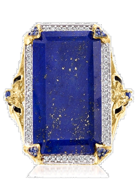 自营 ross-simons罗斯-西蒙斯青金石、白托帕石和 . 18kt 金黑色