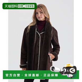 Tracy女式 浓缩咖啡 羊毛围巾夹克 意式 美国 对比缝线 自营Ellen