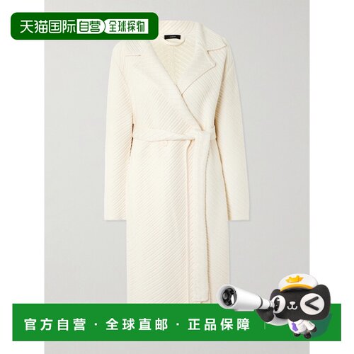 JOSEPH 约瑟夫 女士 束带双排扣罗纹羊毛混纺针织开衫 JF00863600