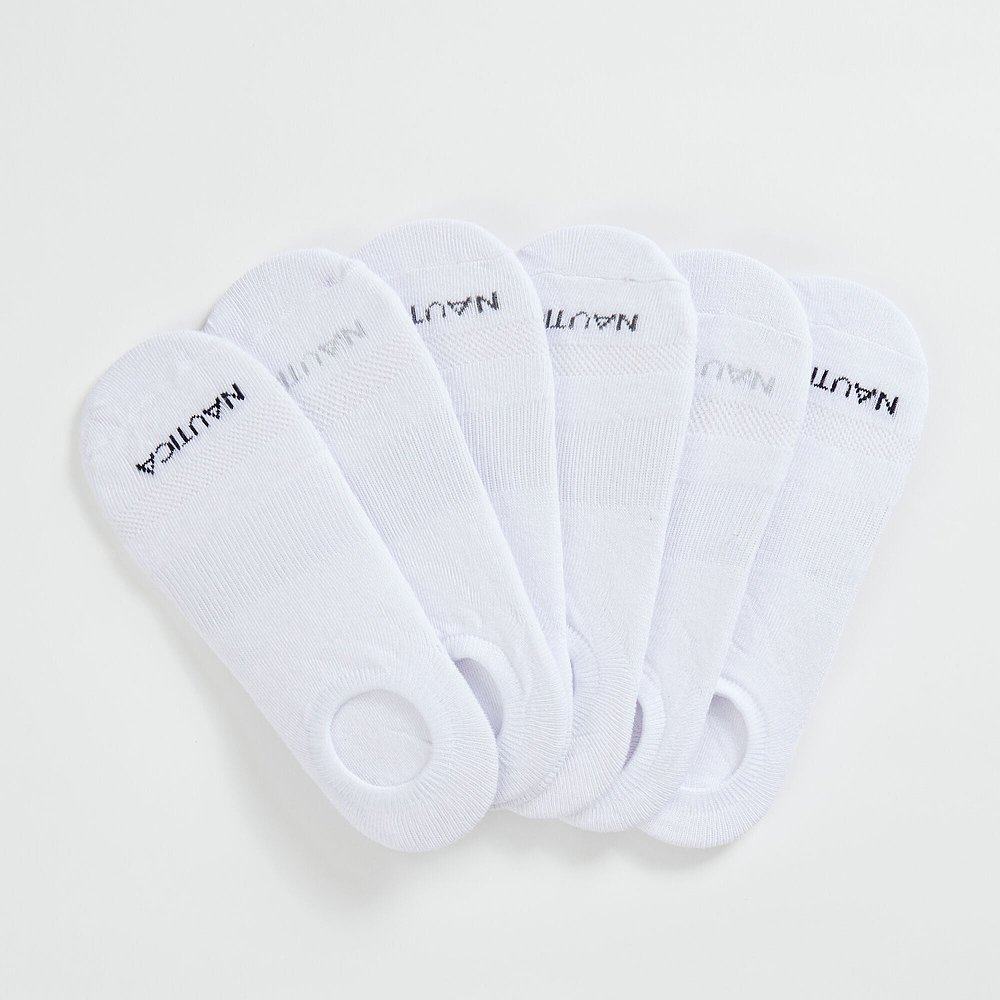 【美国奥莱】直发 Nautica 男式徽标弹力内衬袜，6 件装