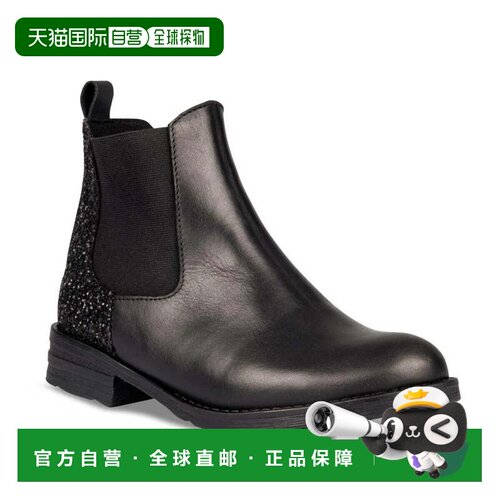 自营MIA Pratt Boot Toddler Black Glitter Faux Leather Round