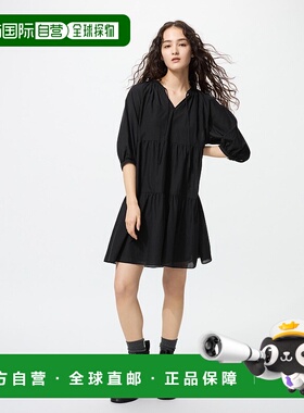 日本直邮Uniqlo Teared 七分袖连衣裙 [无] 478096优衣库