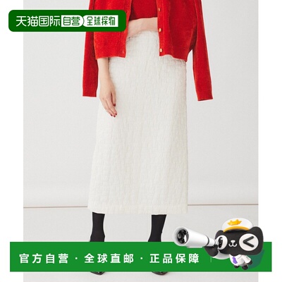 1h可退 日本直邮UNTITLED 女士后腰松紧几何提花窄裙日本制造 153