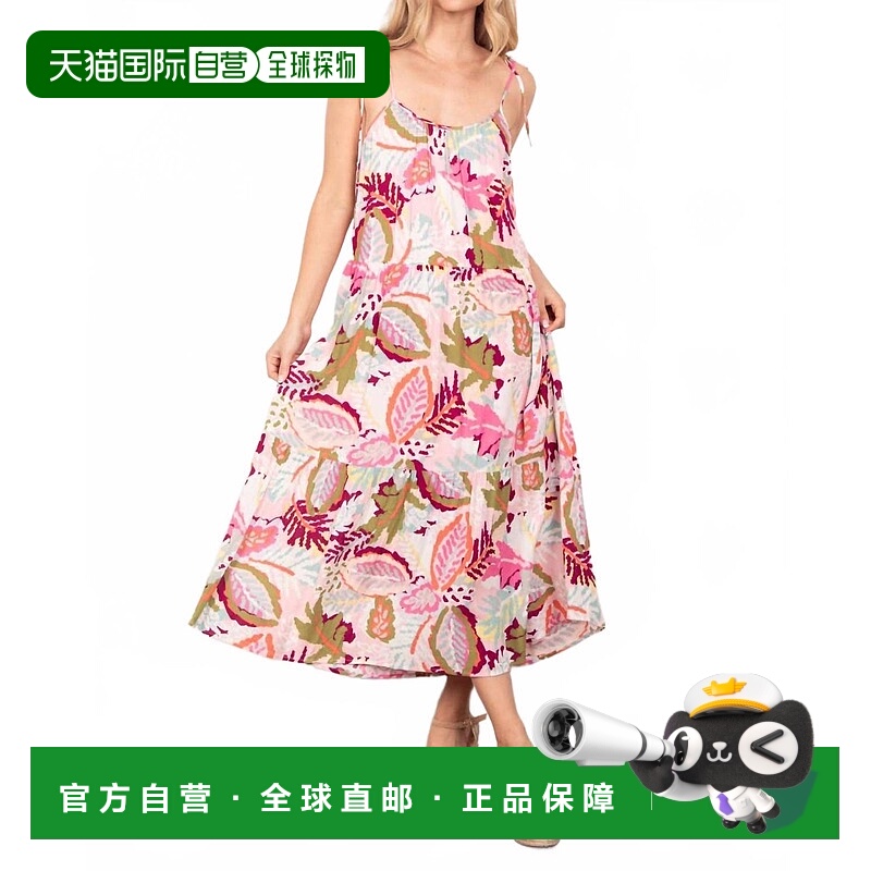 自营very jTropical Print Midi Dress - Plus In Pink Mix - pin