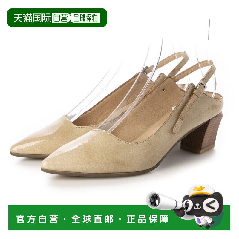 日本直邮RABOKIGOSHI  5cm 尖头双向绑带高跟鞋（粉米色）单鞋图片