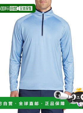 自营 Walter Hagen男式蓝色条纹拉链轻质高尔夫性能SRT71-蓝色 美