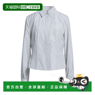 1h可退 香港直邮Fendi 芬迪 女士 条纹衬衫 grey灰色 舒适时尚