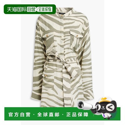 香港直邮Balmain 巴尔曼 女士 动物图案衬衫式连衣裙 AF1HR085VC8