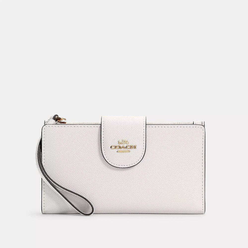 Coach 手机钱包 金色/粉笔色