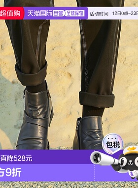 【日本直邮】Gino Zeeno男靴W侧拉链Chukka短靴垂坠靴拉链鞋男鞋