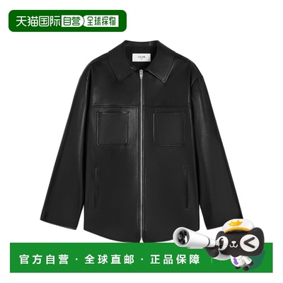 1h可退 香港直邮Celine 长袖皮夹克 RV14H1437.