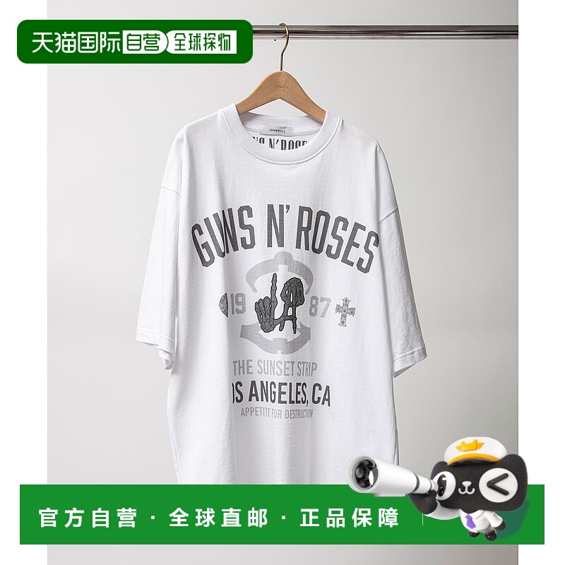 1h可退 日本直邮Johnbull GUNS N' ROSES 1987 LA摇滚乐队T恤 JT2