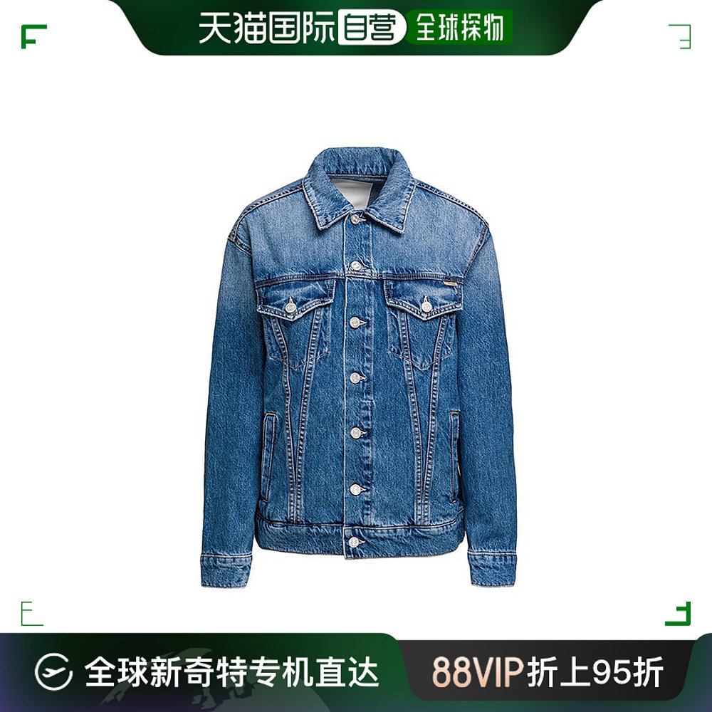 香港直邮MOTHER DENIM蓝色水洗单排扣时尚牛仔夹克外套女款