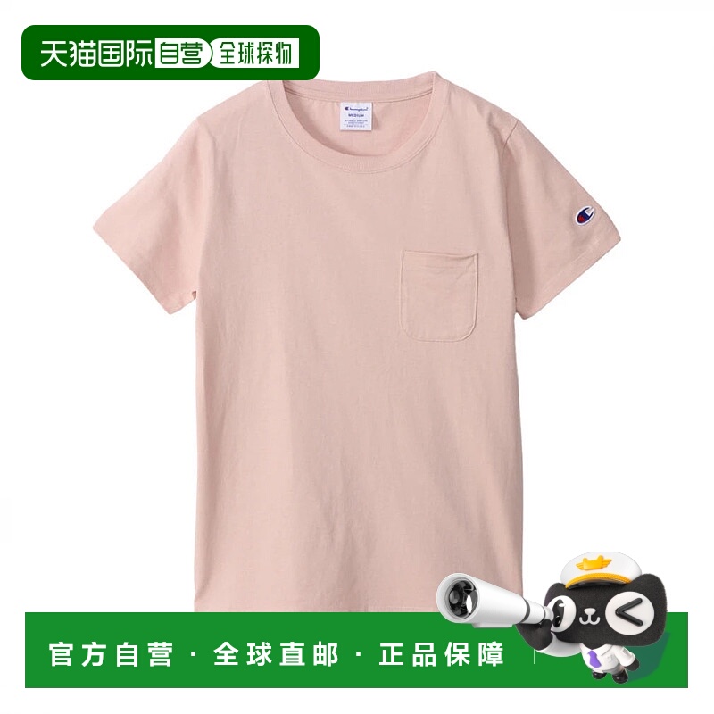 日本直邮CHAMPION-冠军女子短袖T恤短袖口袋T新款针织球衣