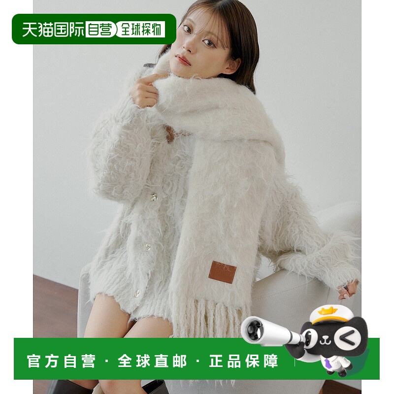 1h可退 日本直邮Chico 女装 长流苏设计 蓬松仿毛质感围巾 CHZ105