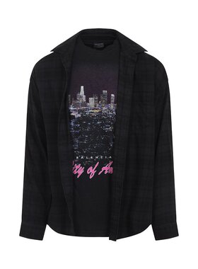 BALENCIAGA 男士外套 839196TSM301852GREYBLACKOVERDYED