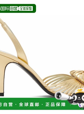 1h可退 香港直邮valentino 华伦天奴 女士 金色 Slingback Metall