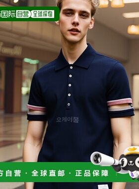 韩国直邮Thom BrowneT恤男女款翻领短袖日常百搭MJP169A J0046