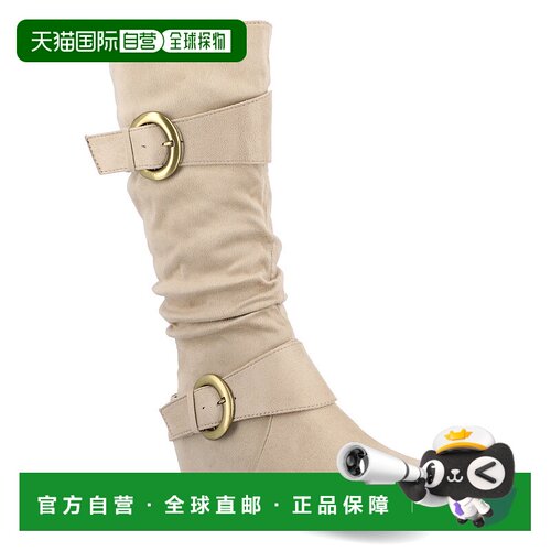 自营Journee Collection 女式 Jester-01 靴子 - 石色 美国奥莱直