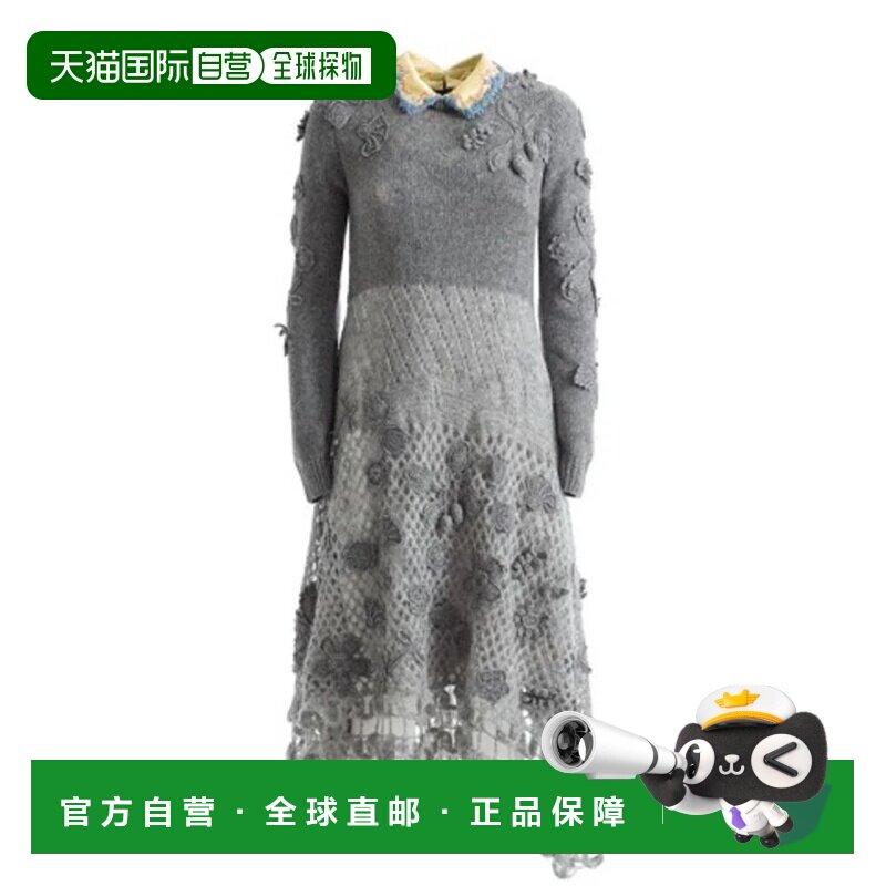 1h可退 香港直邮VALENTINO 女士连衣裙 NB3KD19W3FL080 AW2018 灰图片