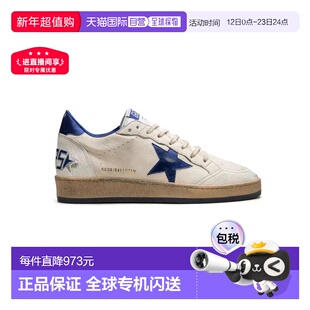 香港直邮Golden Goose Ball Star皮革星星低帮板鞋男款做旧版白蓝
