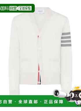1h可退 香港直邮Thom Browne 羊毛四条纹V领开衫 MKC002AY1014