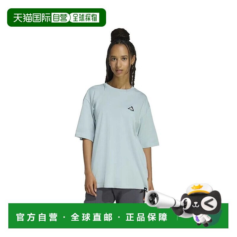 日本直邮adidas 女士花卉大码印花T恤 奇迹绿