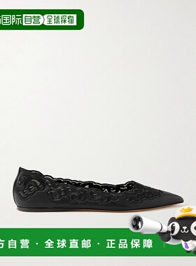 香港直邮Gabriela Hearst 女士 Ziva 皮质刺绣薄纱尖头平底鞋 425