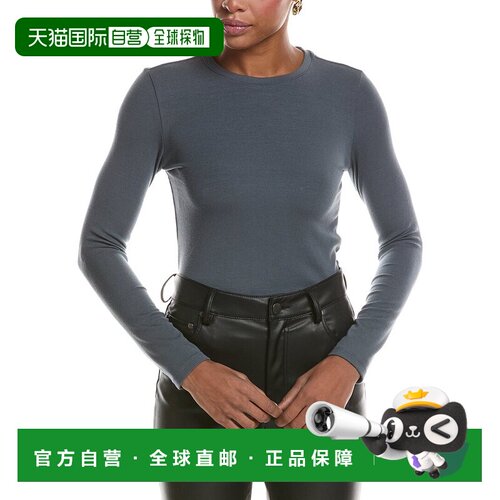 自营L'AGENCE Tess圆领t恤-灰色 美国奥莱直发