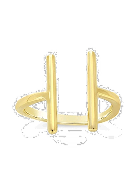 自营 sterling forever纯银双杠戒指 - 金 美国奥莱直发指环