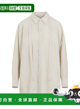 1h可退 香港直邮Lemaire 女士 OAT 乳白色真丝长款束带衬衫 SH128