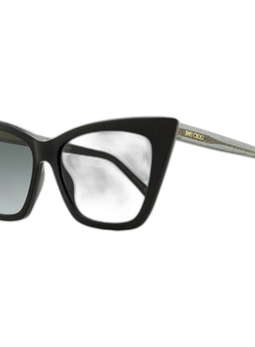 Jimmy Choo 女士猫眼太阳镜 Lucine 8079O 黑色 55 毫米 - 8079o
