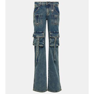 香港直邮潮奢Blumarine蓝色情人女士低腰牛仔工装 004232 裤