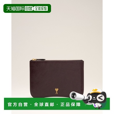 自营欧洲直邮AMI Paris Paris 波尔多皮革手拿包