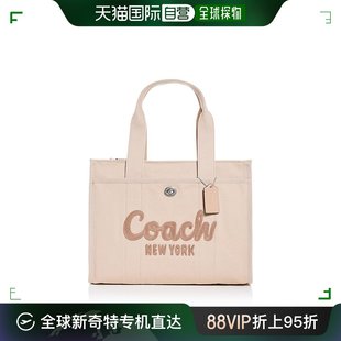 女士 美国直邮 coach 单肩包蔻驰拉链帆布真皮大容量手提包