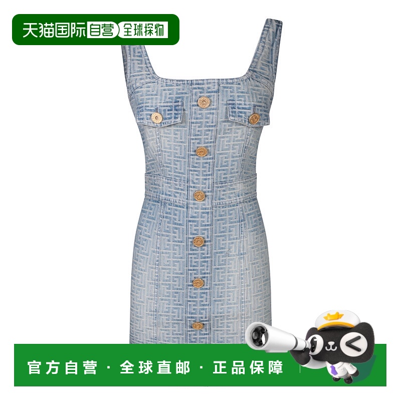 1h可退 香港直邮BALMAIN 女士连衣裙 CF1R2128DD276FFBLUE SS2024