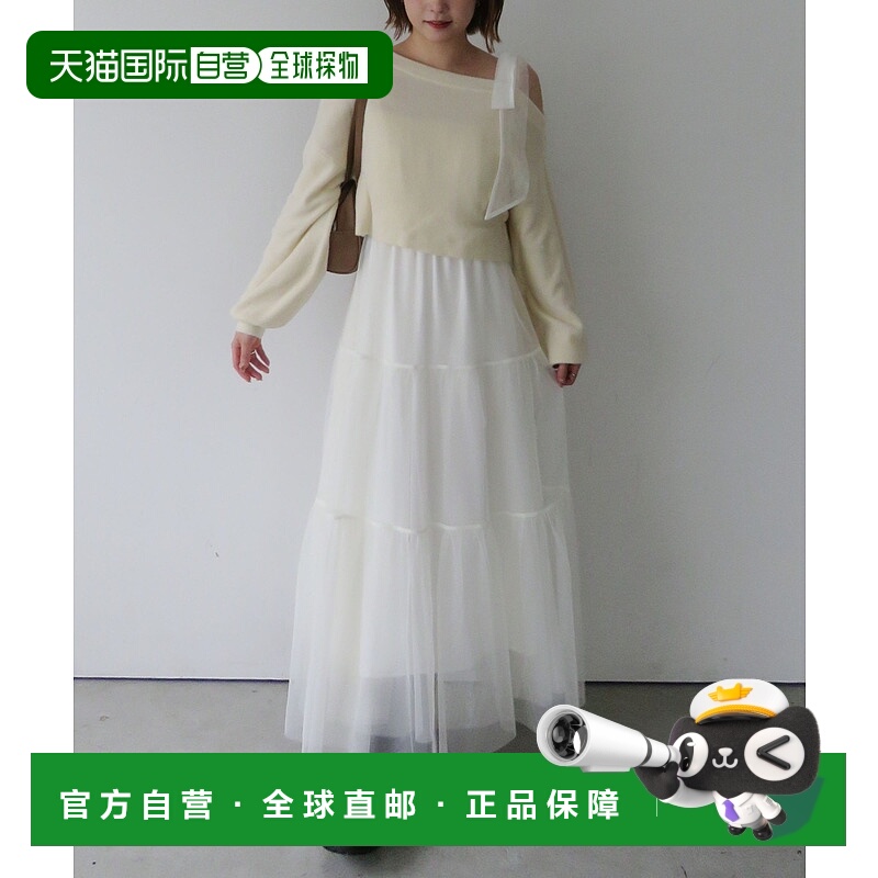 1h可退 日本直邮archives女装 肩带针织罩衫×雪纺吊带连衣裙套装