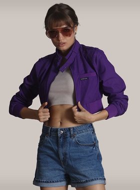 members only【美国奥莱】直发 女士迷你短款机车夹克 - 紫色