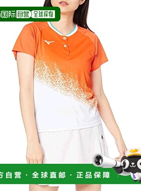 【日本直邮】美津浓MIZUNO女士网球运动衫 比赛服62JA0701橙色/白