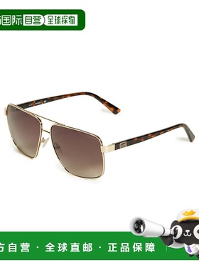 自营 guess金属导航太阳镜 - 亮金色/绿色 美国奥莱直发