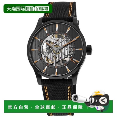 自营Mido Multifort Skeleton Vertigo Black Dial Fabric Strap