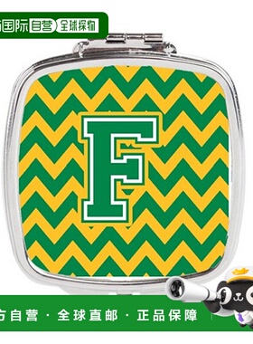 自营 Carolines Treasures CJ1059-FSCM 字母 F 雪佛龙绿色和金色