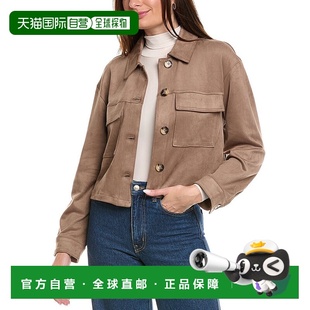 美国直发奥莱 棕色皮夹克 自营Vince Camuto夹克