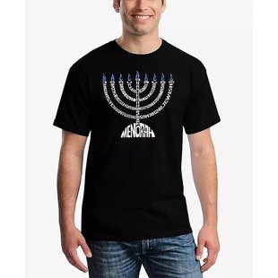 Pop 100 Art 光明节文字艺术T恤 纯棉圆领休闲T恤 男士 美国直邮LA