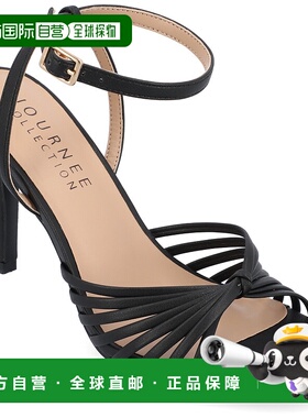 自营 journee collectionJournee女式Vanita中宽连衣裙凉鞋-黑色