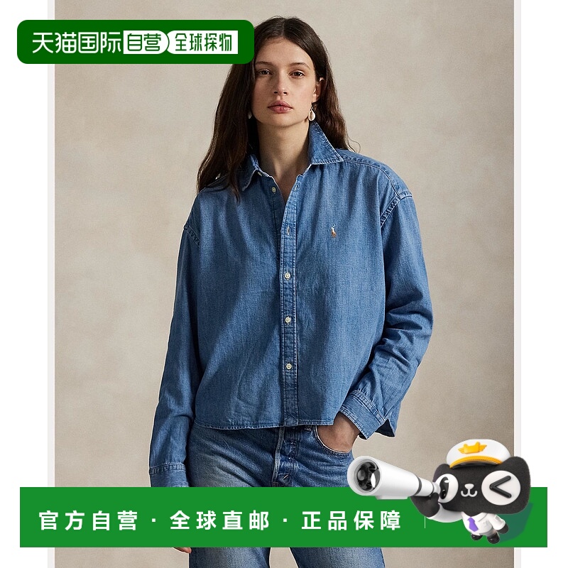 1h可退 日本直邮Polo Ralph Lauren 女装 宽松短款牛仔衬衫 长袖