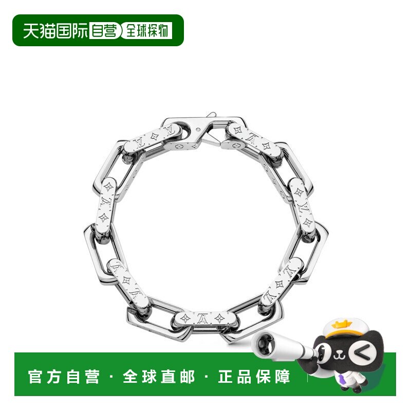 自营1h可退 欧洲直邮LV/路易威登 男士银色精钢/金属手链新款图片