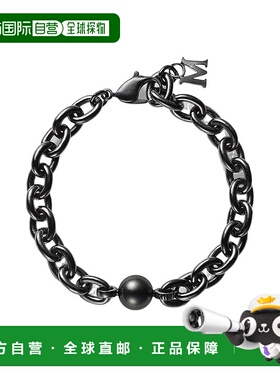 日潮跑腿MIKIMOTO御木本黑碟珍珠银质手链M标志简约百搭银色配饰