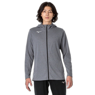 日本直邮MIZUNO 柔软针织全拉链连帽衫男女通用田径运动衫男式 32