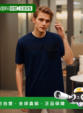 香港直邮HERNO 男士T恤 JG000233U520039200 SS2025 蓝色